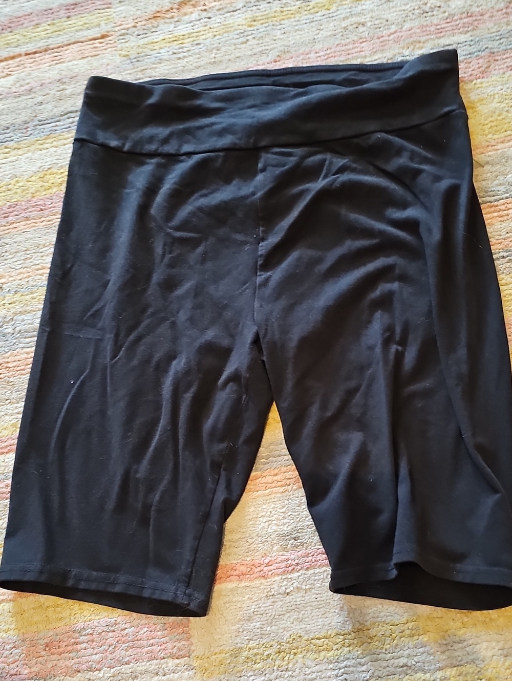 Terra & Sky Black High-Rise Bike Shorts
